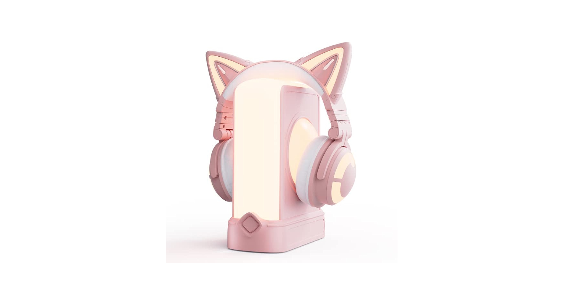 yowuピンク クリスタルヘッドフォンスタンド LED付き Amazon.com: YOWU RGB Pink Cat Ear Headphones 4 and Crystal